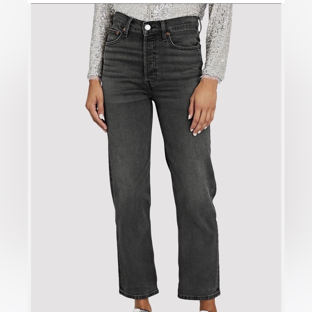 Re/Done High Rise Stove Pipe Jeans